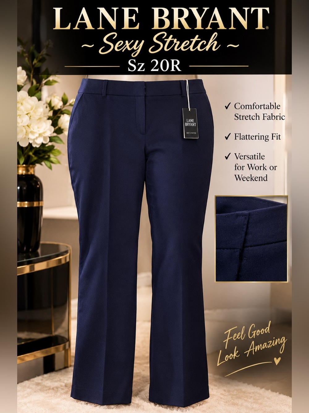 Lane Bryant |Sexy Stretch Navy Women's Dress Pants - Sz 20R